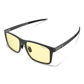 ANYLUV Blue Light Glasses Men, Classic Square Carbon Fiber Eyewear, Lightweight Mens Computer Gaming Glasses, Anti Eyestrain