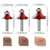 RKURCK 1/4" Shank 7-Piece Round-Over Router Bit Set - 1/8"