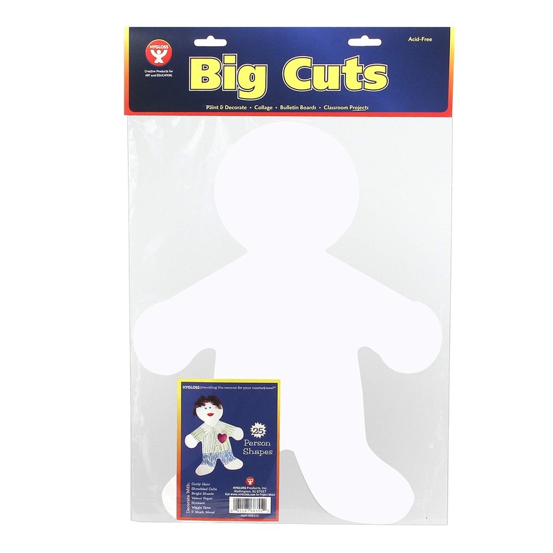 Hygloss White People Shapes Cut-Outs – Pack of 25 Paper