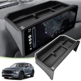 HGWEI Dash Storage Box Compatible with Mazda CX-5 2025 2024 2023 2022 Interior Accessories, Console Dashboard Organizer Behind 10.25" Touch Screen Insert Tray Holder (Not Fit 2026), Black