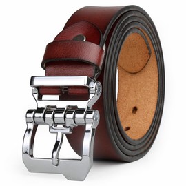 JingHao Mens Leather Belt,Genuine Leather Belts for Men,Great for Casual JeansWear,Formal,Regular & Big Size 30"-64" Black(L 34"-36" Length 115cm, Coffee)