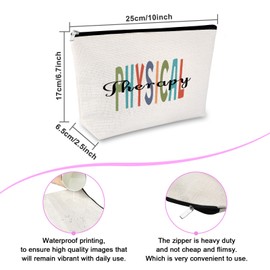 Physical Therapy Appreciation Gift Makeup Bag PT Doctor Gifts Physical Therapy Assistant Present Cosmetic Bag Thank You Gift for PT Christmas Birthday Present for Women Her Travel Cosmetic Pouch