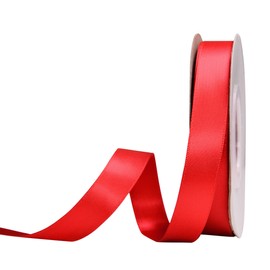 YAMA Double Face Satin Ribbon - 5/8" 25 Yards for Gift Package Wrapping,Floral Design,Hair Bow Clip Making,Crafting,Sewing,Wedding Decor, Hot Red