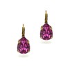 Dark Rose Pink Pear Shaped Earrings Made with Genuine Austrian