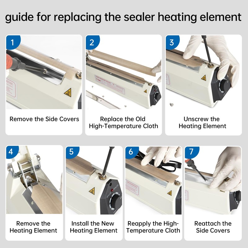 R-PACK Impulse Heat Sealer with Seal bar, Heavy-Duty Bag Sealing