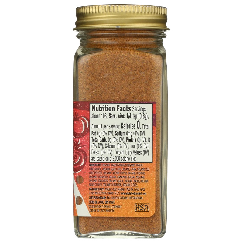 Whole Foods Market, Organic Vindaloo Curry Seasoning, 2.19 oz