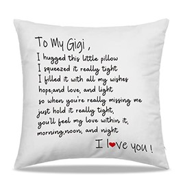 Dibor to My Gigi Gifts Throw Pillow Covers 18x18 in - for Gigi Birthday Gifts from Grandson Granddaughter, Best Gigi Gifts Pillow Case for Living Room Sofa Decor