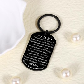 Valentines Day Gifts for Son Gifts from Mom, Teen Boys Son Birthday Gifts Idea, 12 14 16 Birthday Gifts for Son Keychain, Adult Son Gift Ideas, To My Son College Gifts for Boys, Son Proud of You Gifts