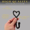 Homezone® 5Pc Love Heart Coat Hooks Wall Mounted Black Coat