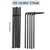 500 Pcs Plastic Straws,8 Inch Disposable Flexible Bendable Drinking Straws,Black
