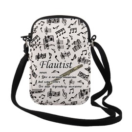 FUNYSO Flute Flautist Bag Music Lover Gift Flute Teacher Gift Musical Instrument Musician Definition Crossbody Bag (Flautist Cr UK)