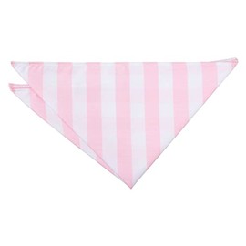 DQT Men Classic Stripe Patterned Business Party Handkerchief Pocket Square - Baby Pink & White