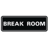 Standard Break Room Door or Wall Sign - Black -