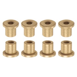 sourcing map 8pcs Flange Bearing Sleeve 4mm Bore 8mm OD 10mm Length 2mm Flange Thickness Bronze Bushing Self Lubricating Bushings Sleeve for Industrial Equipment