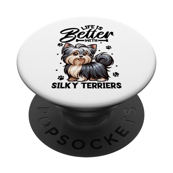 Bestes Leben mit Australian Silky Terrier PopSockets Klebender PopGrip