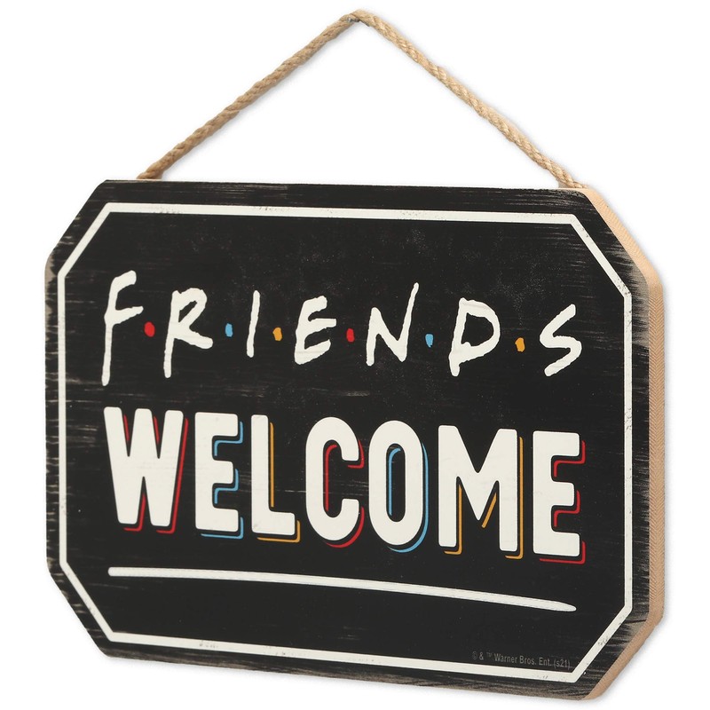 Friends Welcome Hanging Wood Wall Decor - Featuring the Logo