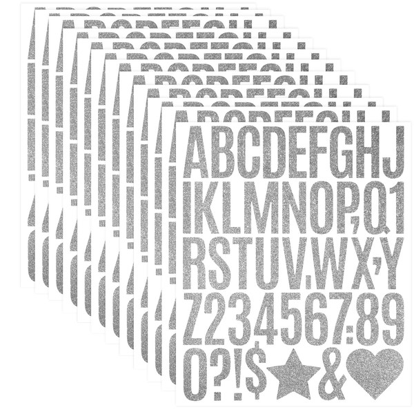 564Pcs 12 Sheets Self Adhesive Glitter Alphabet Letter Stickers 2