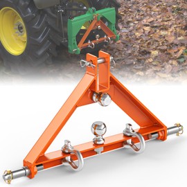 3 Point Trailer Hitch Receiver Quick Hitch Compatible for Category 1 Tractors, 3 Pt Hitch Attachments for Tractors with 2”&2-5/16” Towing Balls, Heavy Duty Tractor Drawbar for Compact Tractors