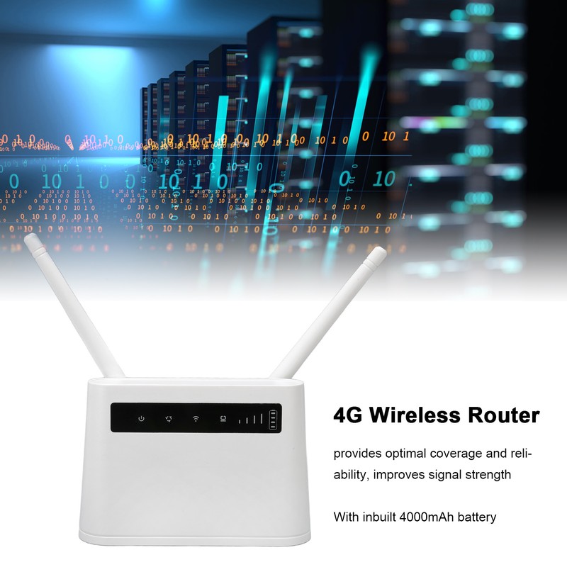 4G WiFi Router 300Mbps High Speed 4000mAh Standard SIM Card