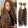Human Braiding Hair for Boho Braids Highlight Deep Wave Bulk
