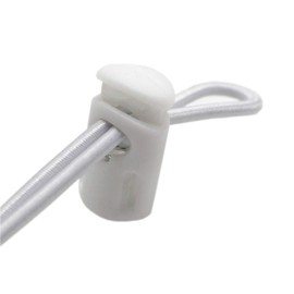 YaHoGa 25 pcs Cord Locks Spring Toggle Stopper + 10 Yards 1/8 Inch Cord Stretch String for Drawstring, Shoelaces, Clothing, Backpack, Bags (White)