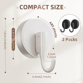 Kearning 2 Packs Suction Cup Adhesive Hooks Towel Hanger for Bathroom Plastic Waterproof Shower Hooks for Glass Window Reusable Sticky Towel Holders Wall Suction Hangers Hanging Robe Loofah Wreath