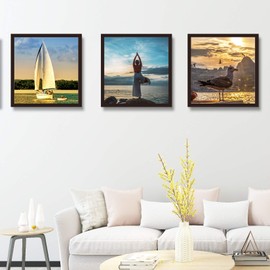 VITOIVE 18x18 Frame Black With Mat 14x14 Solid Wood Picture Frames Wall Mounting (1 pack, 18x18 Inch)…