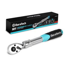 DuraTech Ratchet Handle, Ratchet Wrench, Socket Wrench, Insertion Angle 0.37 inches (9.5 mm), Extendable, Adjustable Range: 118.1 - 16.9 inches (300 - 430 cm), Easy to Change Rotation Direction, Quick Release Button, 90 Gear