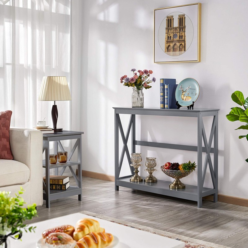 Yaheetech Console Table for Entryway, 2 Tier Narrow Sofa Table