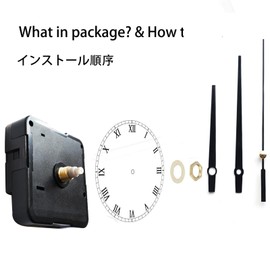 Watch Movement Handmade Wall Clock Movement Clock Shaft Hand Set DIY 3 Pointers Set Clock Movement Handmade Wall Clock(Black Rectangle)