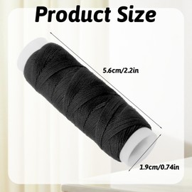3 Rolls Black Brown Beige Threads for Hair Weave Bundles, Hair Extensions, Sewing Hair Weft Sewing Thread for Making Wig DIY Hand Sewing Hair Weave Extension (3 Thread, Black)