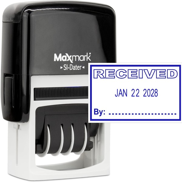 MaxMark Office Self Inking Date Stamp with Phrase Received -