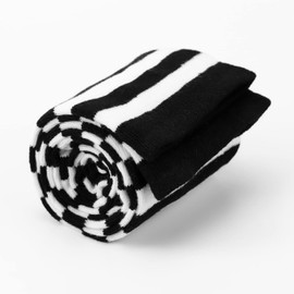 DRESHOW Women's Extra Long Socks Over Knee Long Knee Socks Overknee Stockings Retro Student Over Knee Knitted Socks, 1 pair extra long: black white