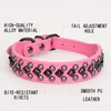 Serijoars Spiked Studded PU Leather Dog Collar for Small, Medium,
