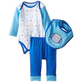 BON BEBE Baby-Boys 3 Piece Set with Bodysuit, Pants and Bib