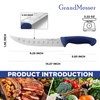 GrandMesser Butcher Knife for Meat Cutting, Curved Cimeter Knife 9