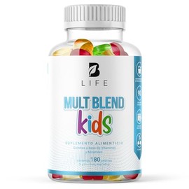 B Life Company Mult Blend Kids Gummies 180 gomitas SIN AZCAR aadida. Ingredientes naturales Vitaminas y Minerales. Mult Blend Kids.                   