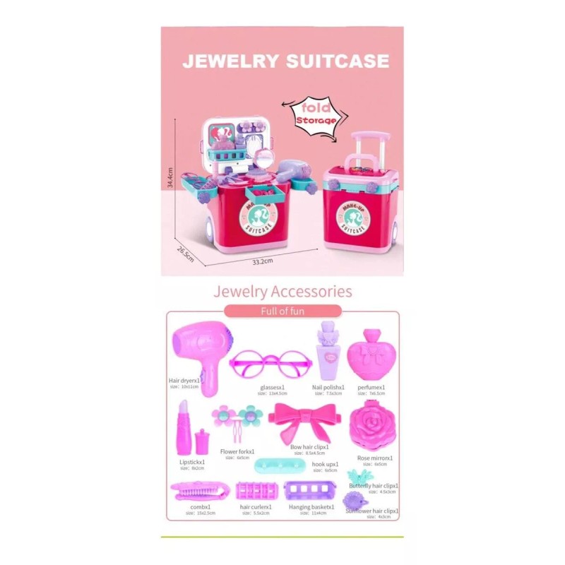 Yuqing Set De Maquillaje Juguetes Luces Y Música Con Maleta