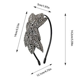 Floatdream 2 Pieces 1920s Hair Hoop, 1920s Headbands, Women's Vintage Headpiece, for 20s Style Dress Costume, Girls Masquerade Accessories Headband