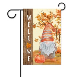 Gnomes With Pumpkins Yard Flag Yard Small Flag 12x18 Fall Buffalo Plaid For Lawn Porch Yard Patio Vintage Outdoor Decoration Seasonal Flags Summer Decor Weather Resistant 12x18in