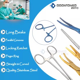 ODM Hemostatic Mosquito Clamp Forceps Hemostat Artery Surgical Holding Locking Plier - 24'' Straight Forceps