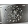 Silver on Silver Engraved US Army Military Car Tag Diamond