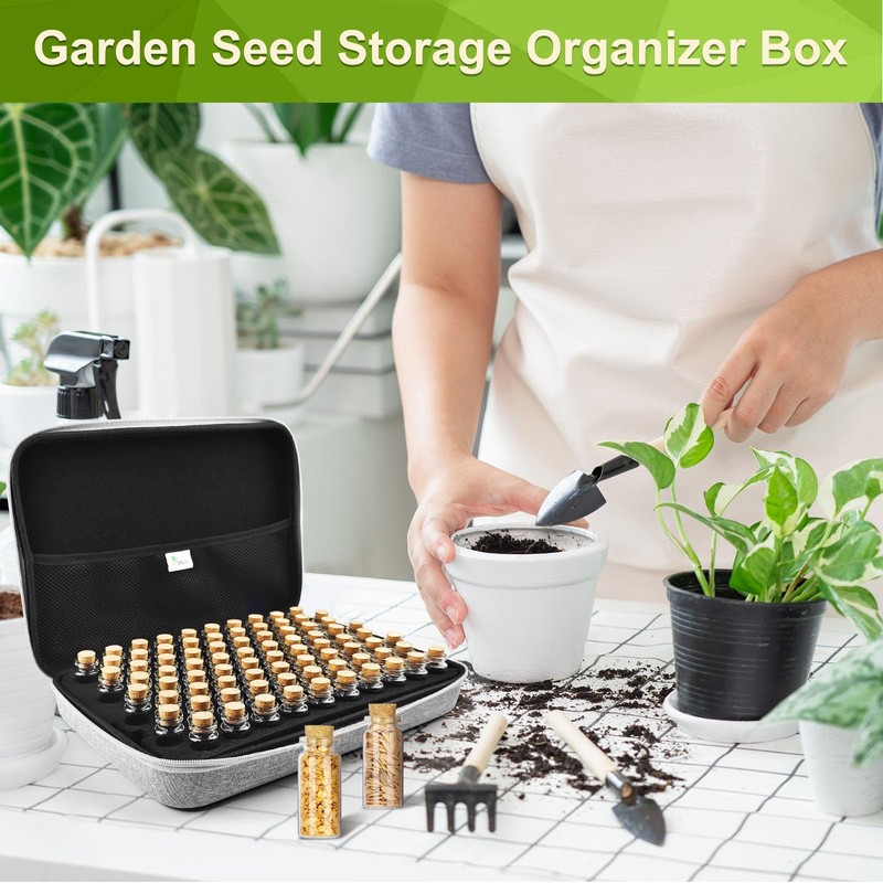 SMUJU 【80 Slots】 Seed Storage Organizer, Sturdy Seed Organizer Storage