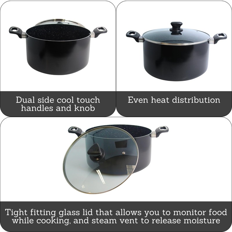 IMUSA 10Qt Bistro Ceramic Nonstick Duch Oven with Glass Lid