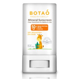 Botao baby Mineral Sunscreen Stick 100% Zinc Oxide SPF 50+ Water Resistant UVA/UVB Protection Easy to Apply Fragrance Free, babies & kids, for sensetive skin, Unscented