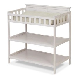 Sorelle Furniture Farmhouse Pine Wood and MDF Changing Table in Weathered White