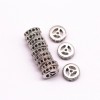 Unbranded Silver Plated Micro Pave Black Zircon Flat Wheel Charm