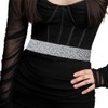 Abien Rhinestone Belts for Women Plus Size Crystal Belt Silver
