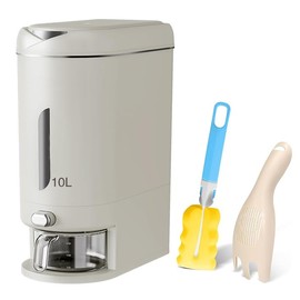 Huishun 22-25 Lbs(11.3kg) Rice Container with Measuring Cup, Upgraded Built-in Fresh Box, Cereal Dispenser Storage with Lids for Home Kitchen Pantry Rice Soybean Corn And large grain grains-White