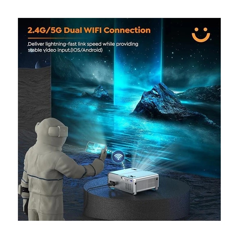 YABER Projector with WiFi and Bluetooth, 15000L Native 1080P Pro